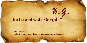 Weissenbach Gergő névjegykártya